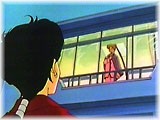 Usagi sees Seiya from her balcony at night